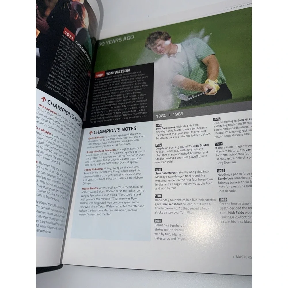 Masters 2011 Official Tournament Program Augusta National Golf Journal